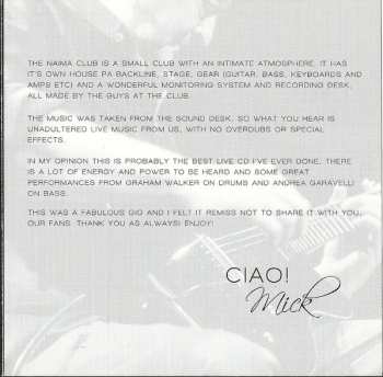 CD Mick Abrahams Band: Live In Forli