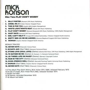 4CD/Caja Mick Ronson: Only After Dark The Complete MainMan Recordings