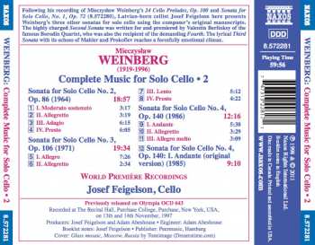 CD Mieczysław Weinberg: Complete Music For Solo Cello ● 2 - Sonatas Nos. 2, 3 And 4