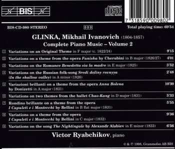 CD Mikhail Ivanovich Glinka: Complete Piano Music, Volume 2