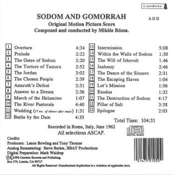 CD Miklós Rózsa: Sodom And Gomorrah
