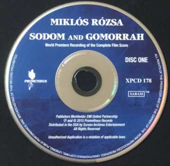2CD Miklós Rózsa: Sodom And Gomorrah (World Premiere Recording Of The Complete Film Score)