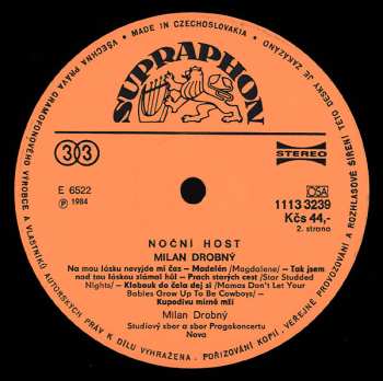 LP Milan Drobný: Noční Host