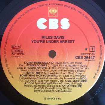 LP Miles Davis: You're Under Arrest