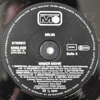 LP Milva: Immer Mehr