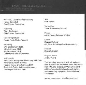 2CD Mime Yamahiro Brinkmann: Bach: The Cello Suites
