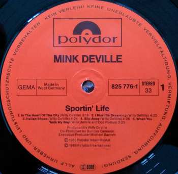 LP Mink DeVille: Sportin' Life