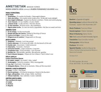 CD Ruben Fernandez Aguirre: Ametsetan: Basque Songs