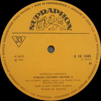 LP Miroslav Horníček: Herecké Historky Hovorů H