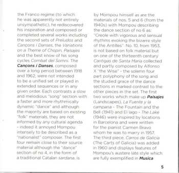 2CD Frederic Mompou: Musica Callada . Cancons i Danses · Cants Màgics · Paisajes