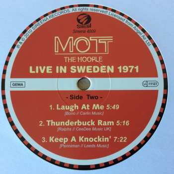 LP Mott The Hoople: Live In Sweden 1971