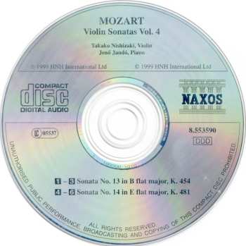 CD Wolfgang Amadeus Mozart: Violin Sonatas Vol. 4