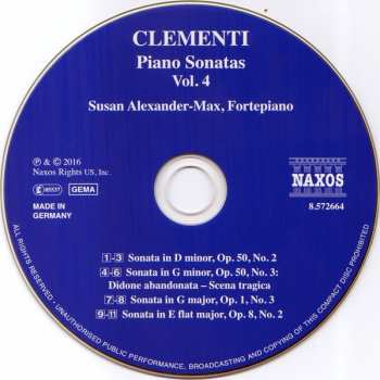 CD Muzio Clementi: Piano Sonatas Vol. 4