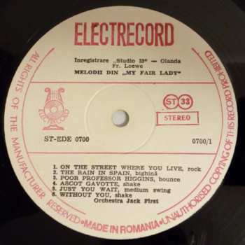 LP Orchestra Jack First: Dansați Cu „My Fair Lady“