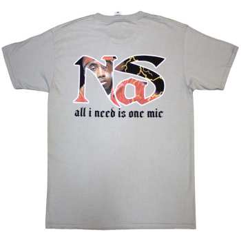 Mercancía Nas: Nas Unisex T-shirt: One Mic (back Print) (small) S