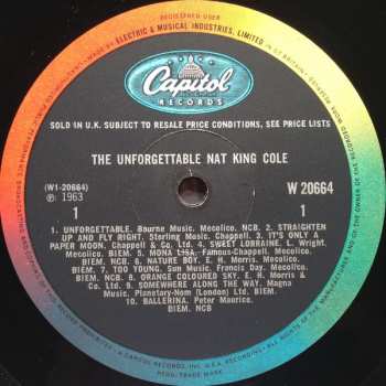 LP Nat King Cole: The Unforgettable Nat King Cole CLR