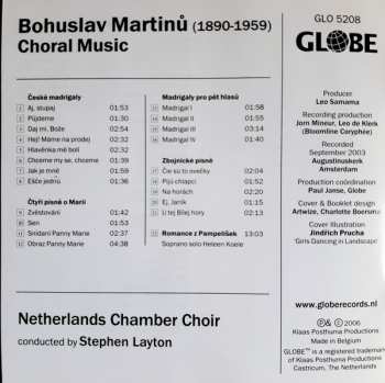 CD Stephen Layton: Bohuslav Martinu: Choral Music