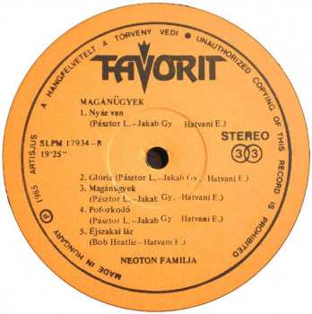 LP Neoton Família: Magánügyek