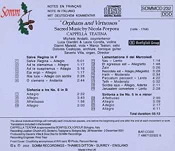 CD Nicola Porpora: Orphans And Virtuosos. Sacred Music By Nicola Porpora