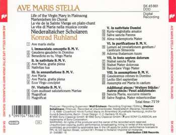 CD Konrad Ruhland: Ave Maris Stella. Life Of The Virgin Mary In Plainsong. Marienleben Im Choral. La Vie De La Saint Vierge En Plain-Chant