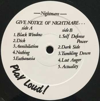 LP Nightmare: Give Notice Of Nightmare..