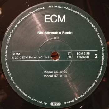 2LP Nik Bärtsch's Ronin: Llyrìa