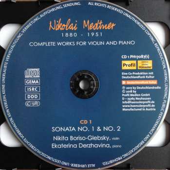 2CD Ekaterina Dershavina: Complete Works For Violin And Piano