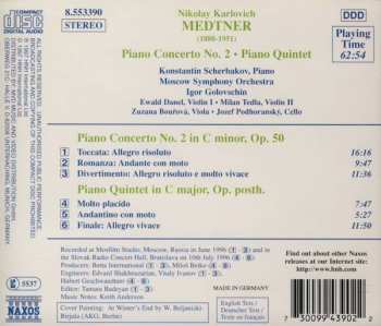CD Nikolai Medtner: Piano Concerto No. 2 / Piano Quintet