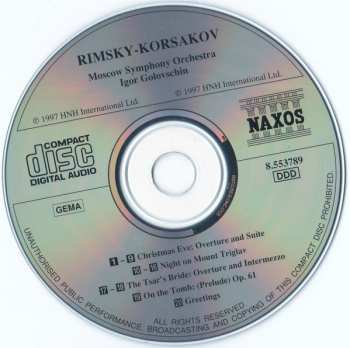 CD Nikolai Rimsky-Korsakov: Christmas Eve • Night On Mount Triglav