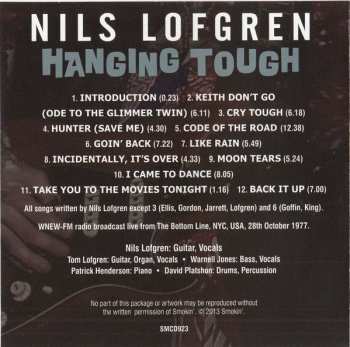 CD Nils Lofgren: Hanging Tough 1977 Live Radio Broadcast