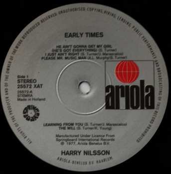 LP Harry Nilsson: Early Tymes