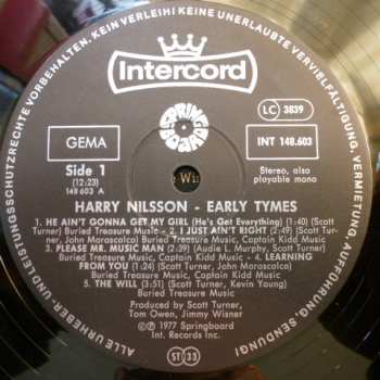 LP Harry Nilsson: Early Tymes