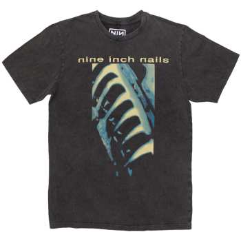 Merch Nine Inch Nails: Stone Wash Camiseta Phm & Text Logo Nine Inch Nails