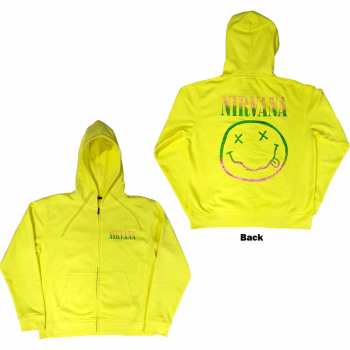 Mercancía Nirvana: Nirvana Unisex Zipped Hoodie: Sorbet Ray Smiley (back Print) (small) S