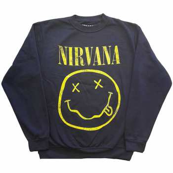 Mercancía Nirvana: Nirvana Unisex Sweatshirt: Yellow Happy Face (x-small) XS