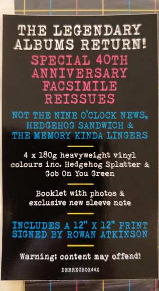 4LP/Caja Not The Nine O'Clock News: Not All The Albums Again  CLR | LTD