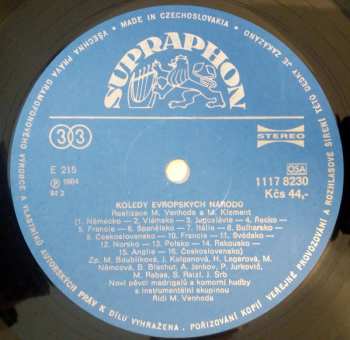 LP Miroslav Venhoda: České Vánoční Koledy / Koledy Evropských Národů