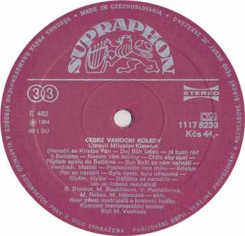 LP Miroslav Venhoda: České Vánoční Koledy / Koledy Evropských Národů