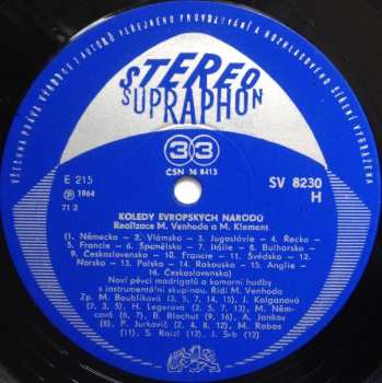 LP Miroslav Venhoda: České Vánoční Koledy / Koledy Evropských Národů