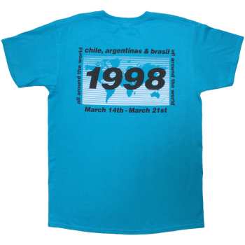 Mercancía Oasis: Oasis Unisex T-shirt: 1998 World Tour - South America (blue) (back Print) (small) S
