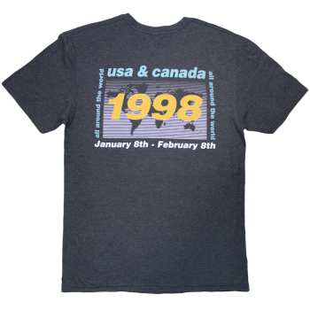 Mercancía Oasis: Oasis Unisex T-shirt: 1998 World Tour - Usa/canada (navy Blue) (back Print) (small) S