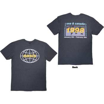 Mercancía Oasis: Oasis Unisex T-shirt: 1998 World Tour - Usa/canada (navy Blue) (back Print) (small) S