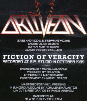 LP Obliveon: Fiction Of Veracity