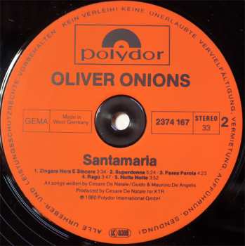LP Oliver Onions: Santa Maria