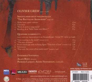 CD Olivier Greif: The Battle Of Agincourt - Quatuor À Cordes No.2