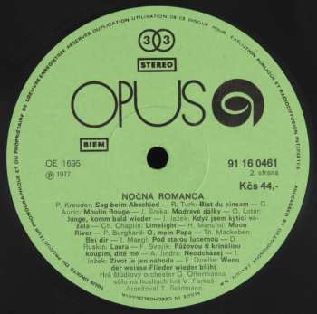 LP Orchester Gustáva Offermanna: Nočná Romanca = Night Romance