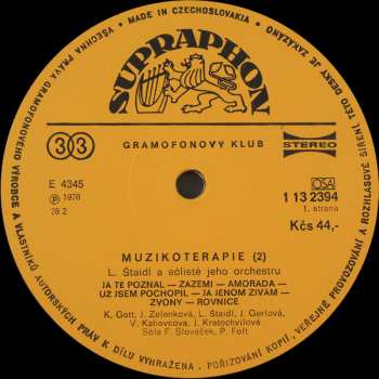 LP Orchestra Ladislav Štaidl: Muzikoterapie /2/