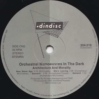 LP Orchestral Manoeuvres In The Dark: Architecture & Morality