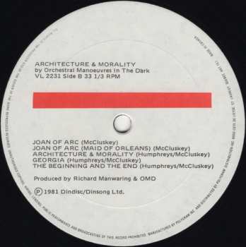 LP Orchestral Manoeuvres In The Dark: Architecture & Morality CLR