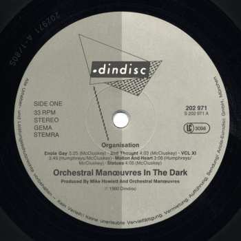 LP Orchestral Manoeuvres In The Dark: Organisation